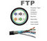 Cat5e FTP PVC كابل شبكة الاتصال السترات الواقية من الماء والنحاس العاري الصلب