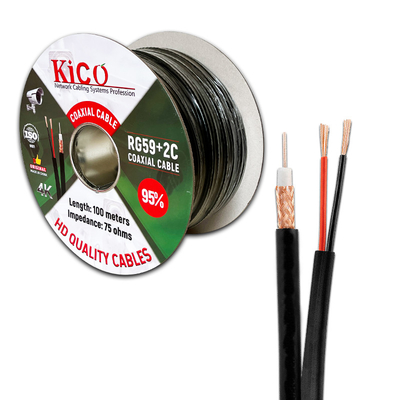 KICO OEM العلامة التجارية RG59 + 2C كابل RG59 كابل محوري لمراقبة المراقبة والفيديو